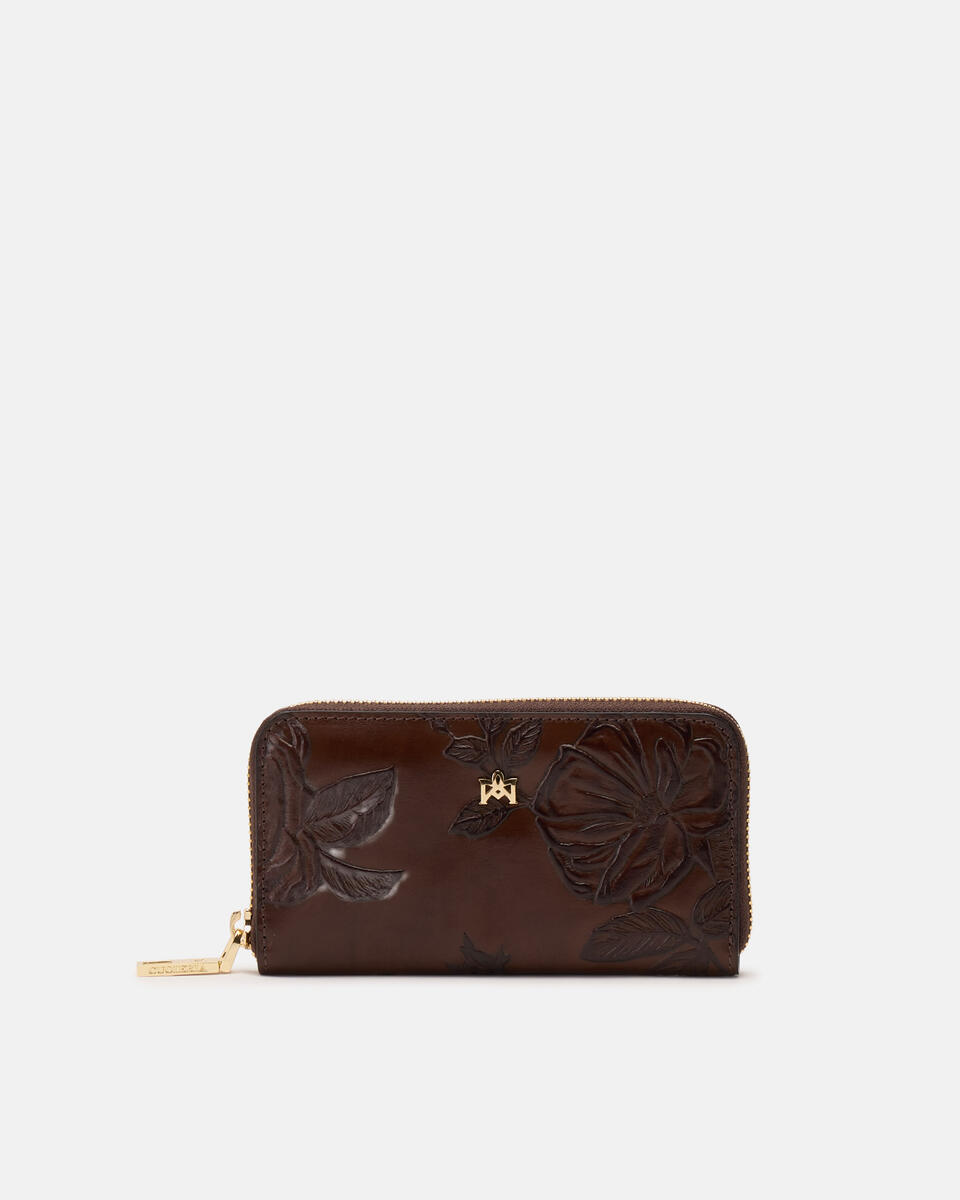 MINI BRIEFTASCHE MIT REISSVERSCHLUSS Mahagoni  - Damen Brieftaschen - Damen Brieftaschen - Brieftaschen - Cuoieria Fiorentina