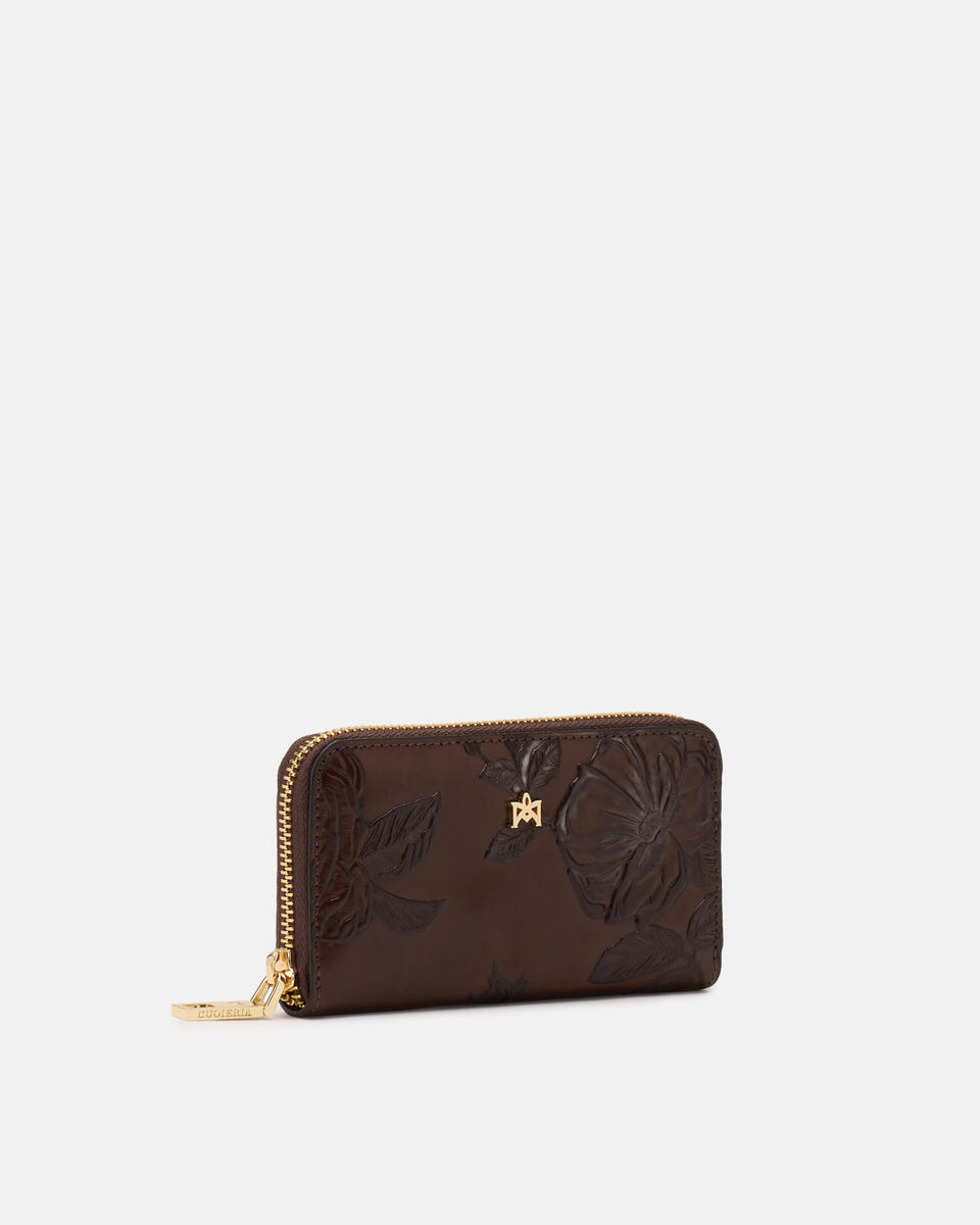 MINI BRIEFTASCHE MIT REISSVERSCHLUSS Mahagoni  - Damen Brieftaschen - Damen Brieftaschen - Brieftaschen - Cuoieria Fiorentina