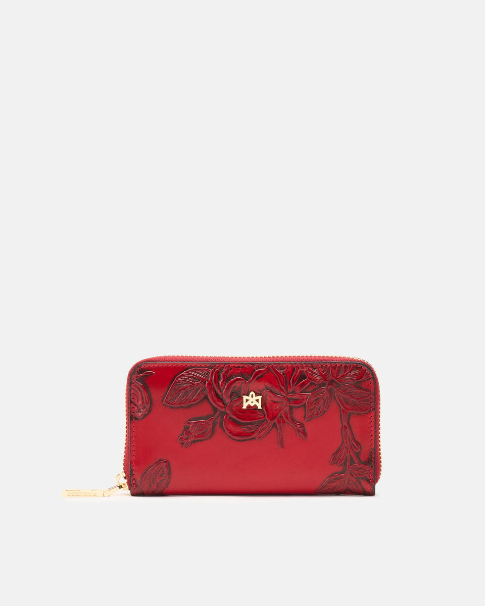 MINI BRIEFTASCHE MIT REISSVERSCHLUSS Rot  - Damen Brieftaschen - Damen Brieftaschen - Brieftaschen - Cuoieria Fiorentina