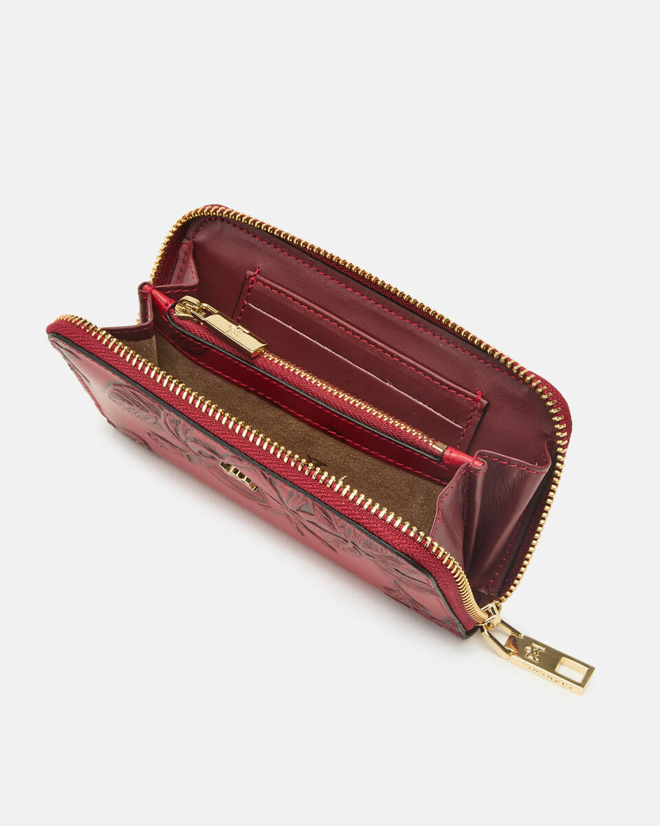 MINI BRIEFTASCHE MIT REISSVERSCHLUSS Rot  - Damen Brieftaschen - Damen Brieftaschen - Brieftaschen - Cuoieria Fiorentina