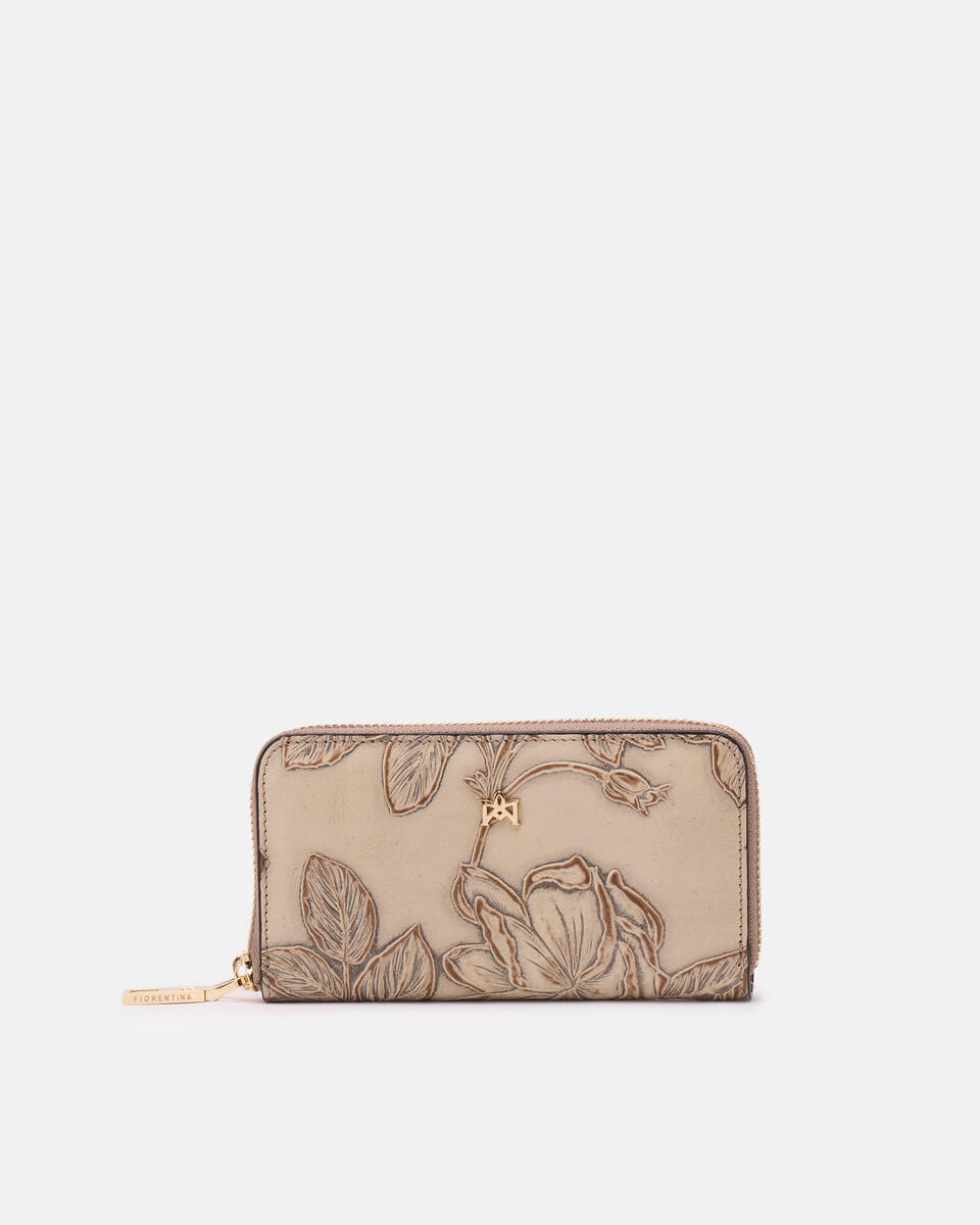 MINI BRIEFTASCHE MIT REISSVERSCHLUSS Taupe  - Damen Brieftaschen - Damen Brieftaschen - Brieftaschen - Cuoieria Fiorentina
