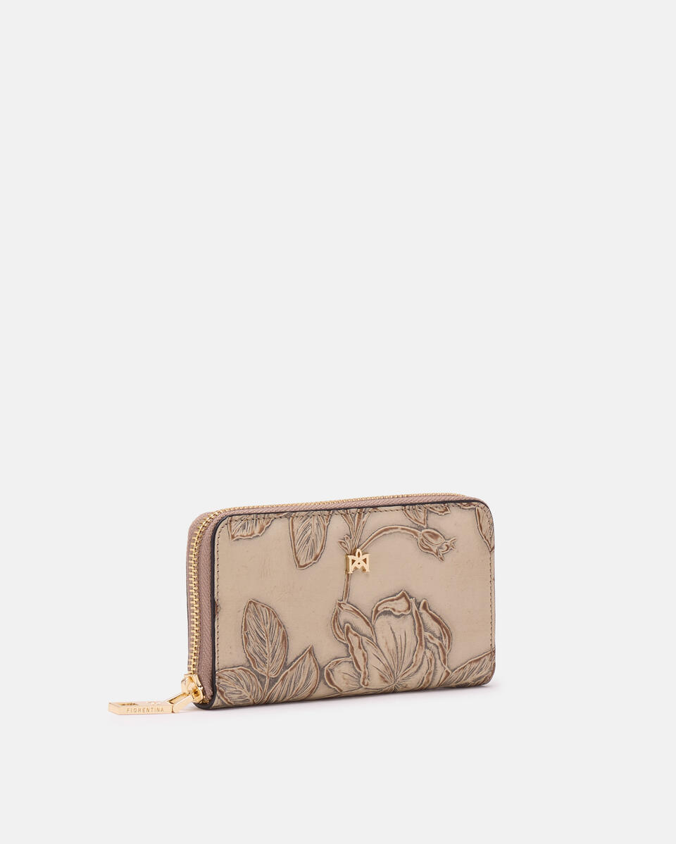 MINI BRIEFTASCHE MIT REISSVERSCHLUSS Taupe  - Damen Brieftaschen - Damen Brieftaschen - Brieftaschen - Cuoieria Fiorentina
