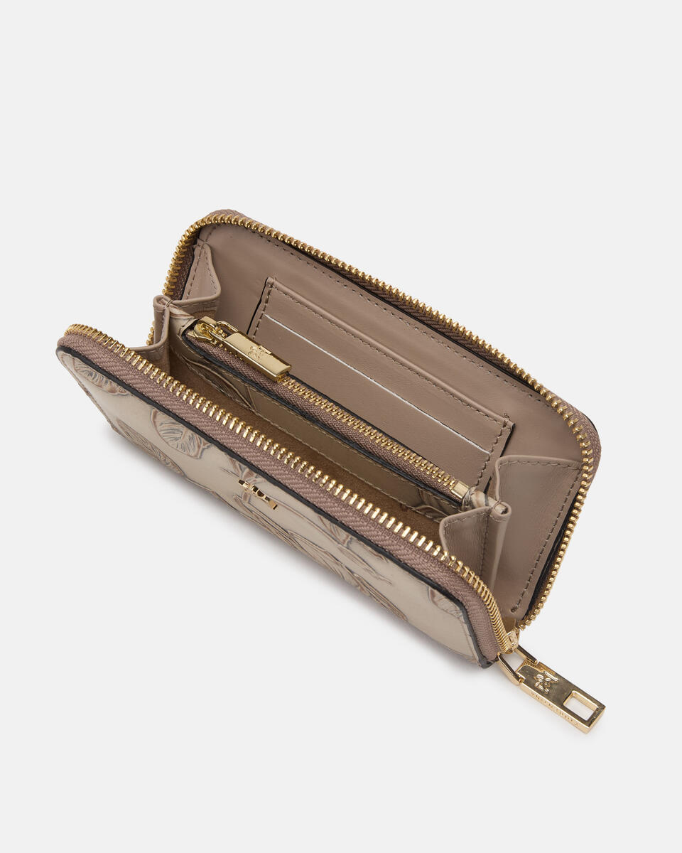 MINI BRIEFTASCHE MIT REISSVERSCHLUSS Taupe  - Damen Brieftaschen - Damen Brieftaschen - Brieftaschen - Cuoieria Fiorentina