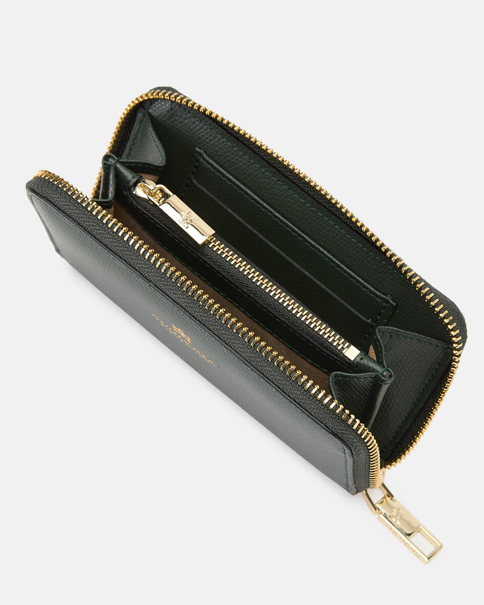 MINI BRIEFTASCHE MIT REISSVERSCHLUSS Moos  - Damen Brieftaschen - Damen Brieftaschen - Brieftaschen - Cuoieria Fiorentina