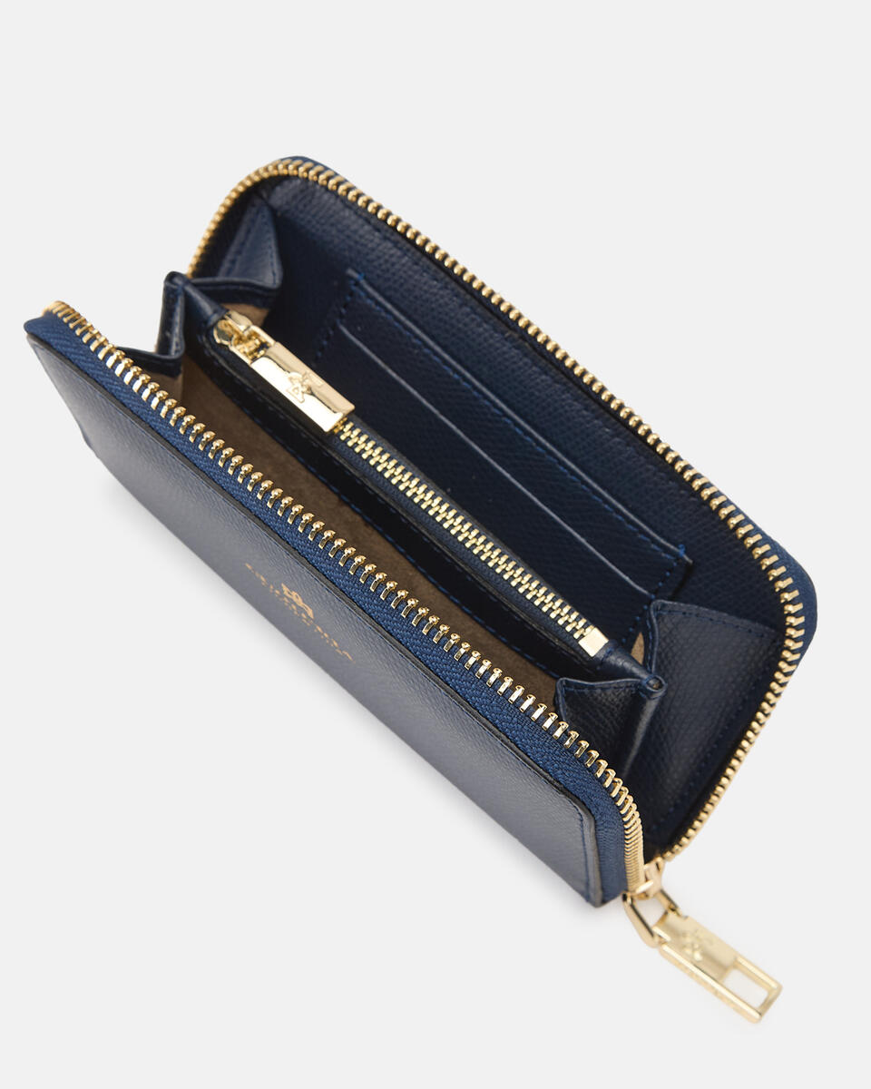 MINI BRIEFTASCHE MIT REISSVERSCHLUSS Navy  - Damen Brieftaschen - Damen Brieftaschen - Brieftaschen - Cuoieria Fiorentina