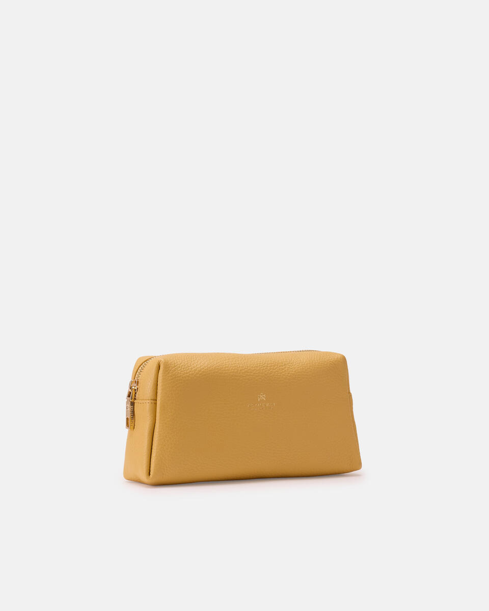Große Make Up Tasche Gelb  - Cuoieria Fiorentina