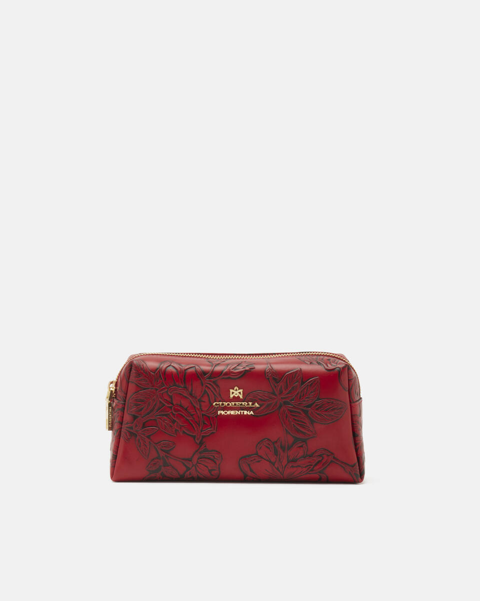 Große Make Up Tasche Rot  - Necessaire - Damen Zubehör - Zubehor - Cuoieria Fiorentina