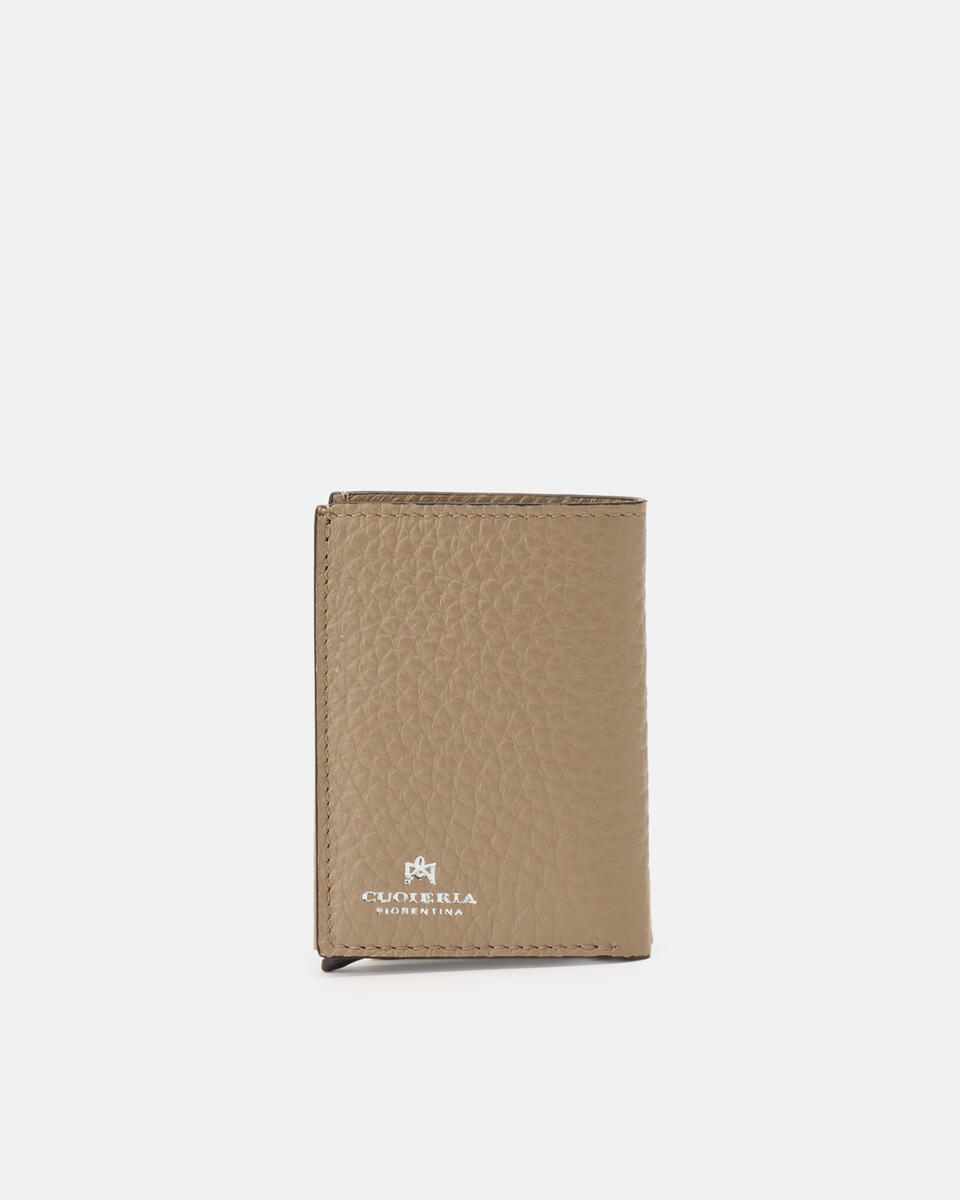 Kartenhalter mit Schnappverschluss Taupe  - Damen Brieftaschen - Herren Brieftaschen - Brieftaschen - Cuoieria Fiorentina