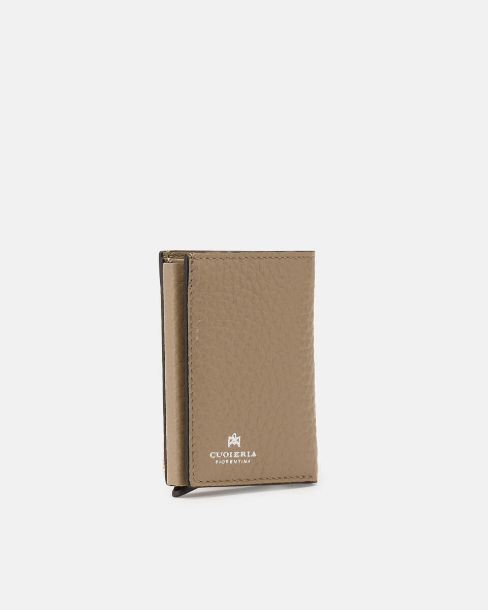 Kartenhalter mit Schnappverschluss Taupe  - Damen Brieftaschen - Herren Brieftaschen - Brieftaschen - Cuoieria Fiorentina