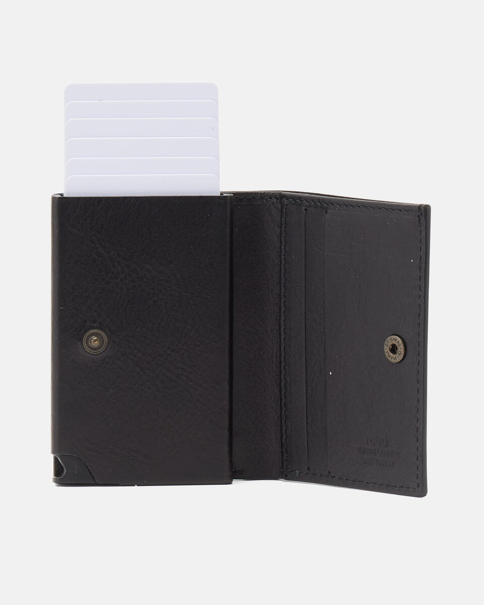 Kartenhalter mit Schnappverschluss Schwarz  - Damen Brieftaschen - Brieftaschen - Cuoieria Fiorentina