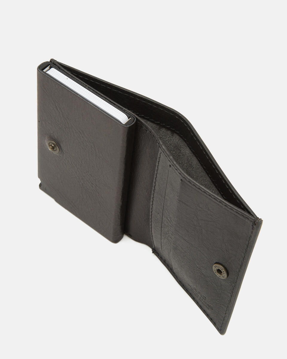 Kartenhalter mit Schnappverschluss Schwarz  - Damen Brieftaschen - Brieftaschen - Cuoieria Fiorentina